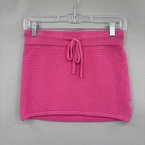 Dodo Bar Or Skirt Small 40 Pink Textured Knit Mini Drawstring Pas Pour T Waffle